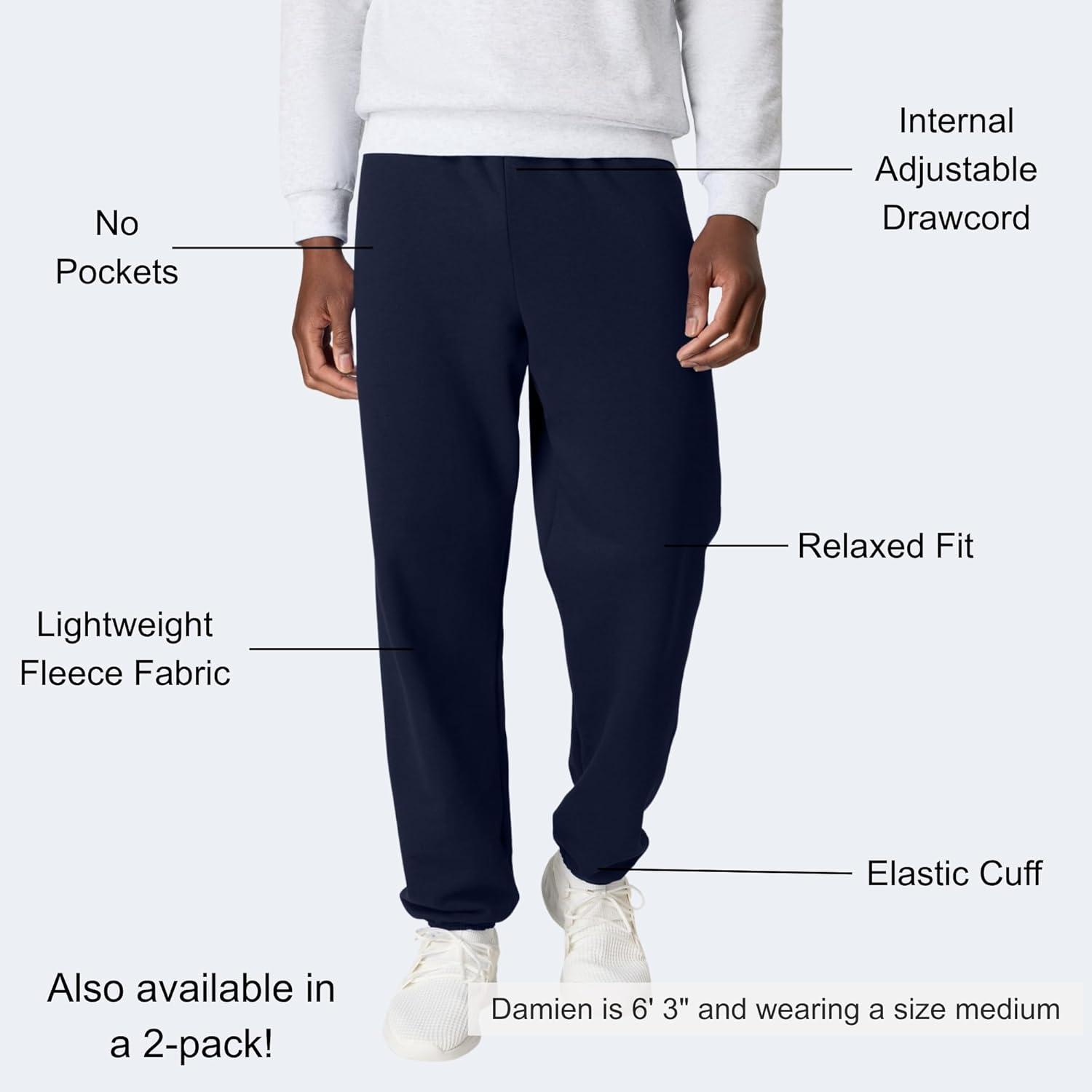 imageHanes Mens Ecosmart Best Sweatpants Athletic Lounge Pants with Ced CuffsNavy 1 Pack