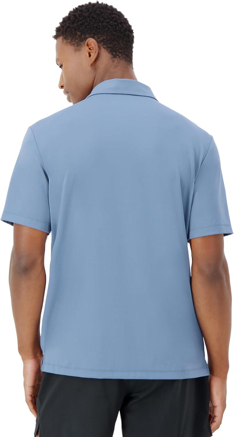 imageHanes Mens Moves Performance Polo Short Sleeve Polo Shirt for Men MoistureWickingBlue Dive