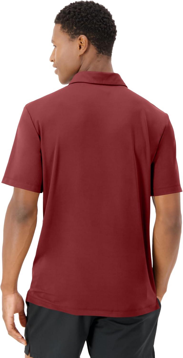 imageHanes Mens Moves Performance Polo Short Sleeve Polo Shirt for Men MoistureWickingCardinal Red