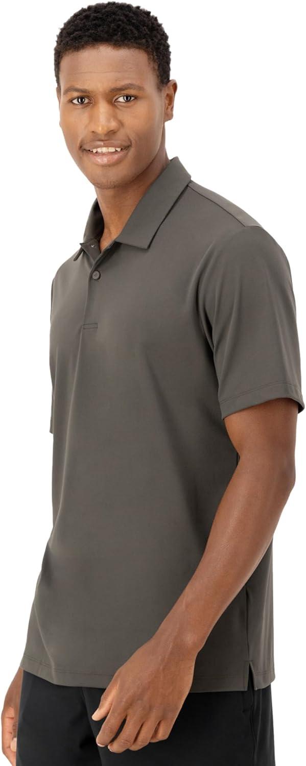 imageHanes Mens Moves Performance Polo Short Sleeve Polo Shirt for Men MoistureWickingGrey Encore