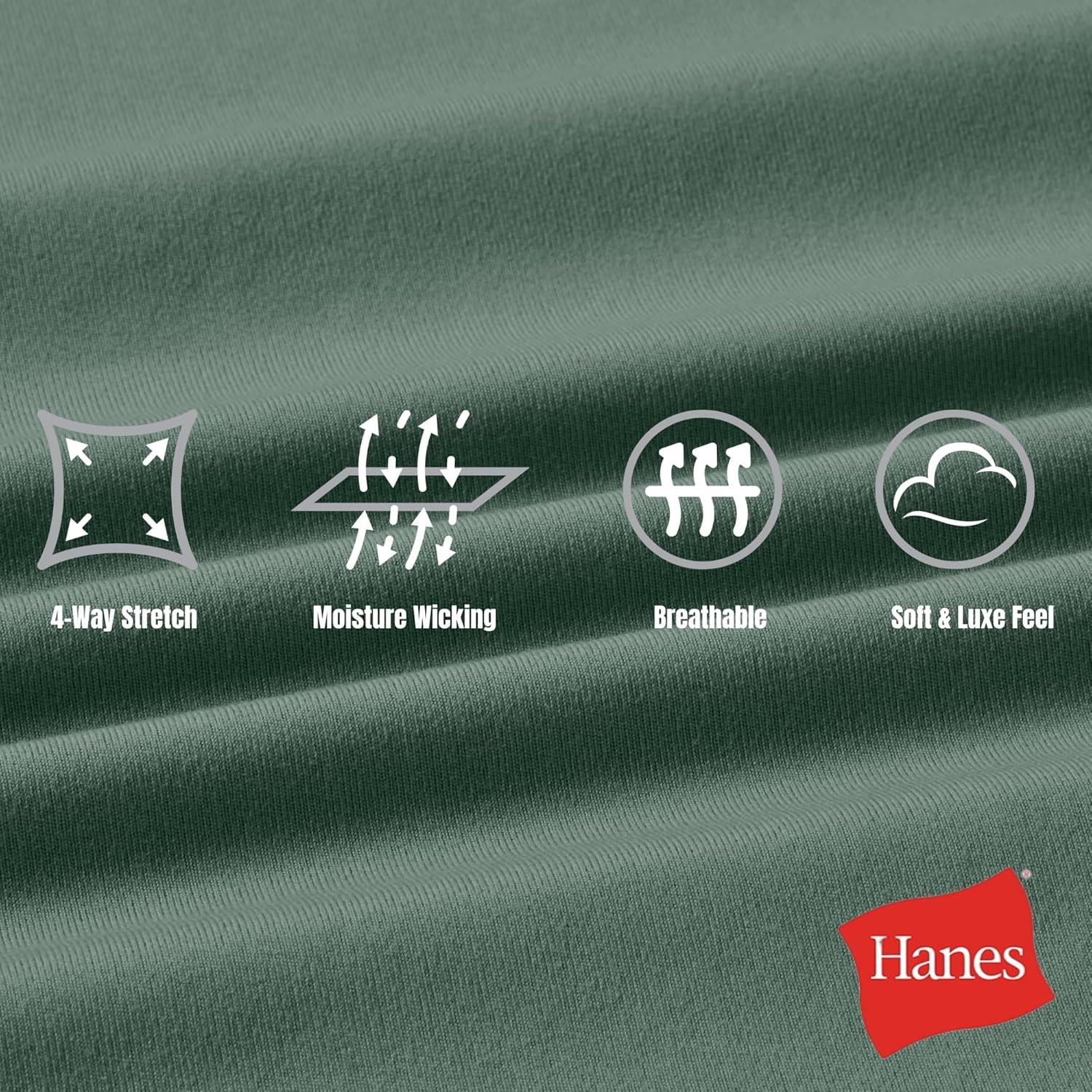 imageHanes Mens Moves Performance Polo Short Sleeve Polo Shirt for Men MoistureWickingHerbal Olive Green