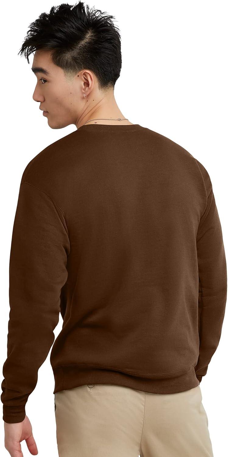 imageHanes Mens Sweatshirt EcoSmart Fleece Crewneck Sweatshirt Big amp Tall Available 1 or 2PackArmy Brown