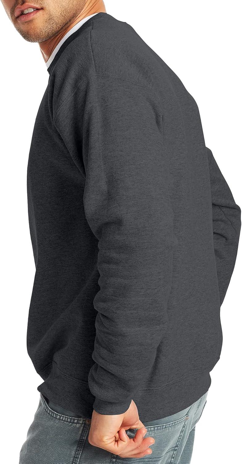 imageHanes Mens Sweatshirt EcoSmart Fleece Crewneck Sweatshirt Big amp Tall Available 1 or 2PackCharcoal Heather