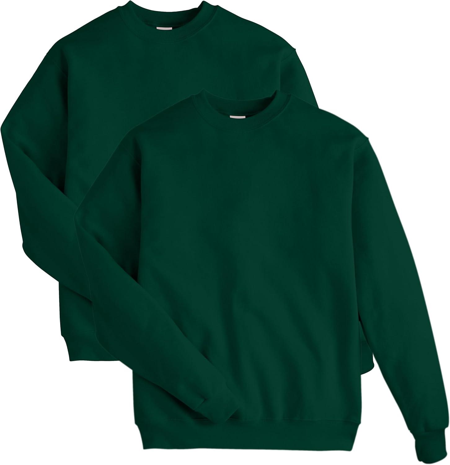 imageHanes Mens Sweatshirt EcoSmart Fleece Crewneck Sweatshirt Big amp Tall Available 1 or 2PackDeep Forest