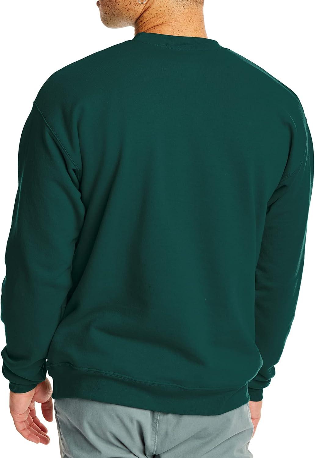 imageHanes Mens Sweatshirt EcoSmart Fleece Crewneck Sweatshirt Big amp Tall Available 1 or 2PackDeep Forest
