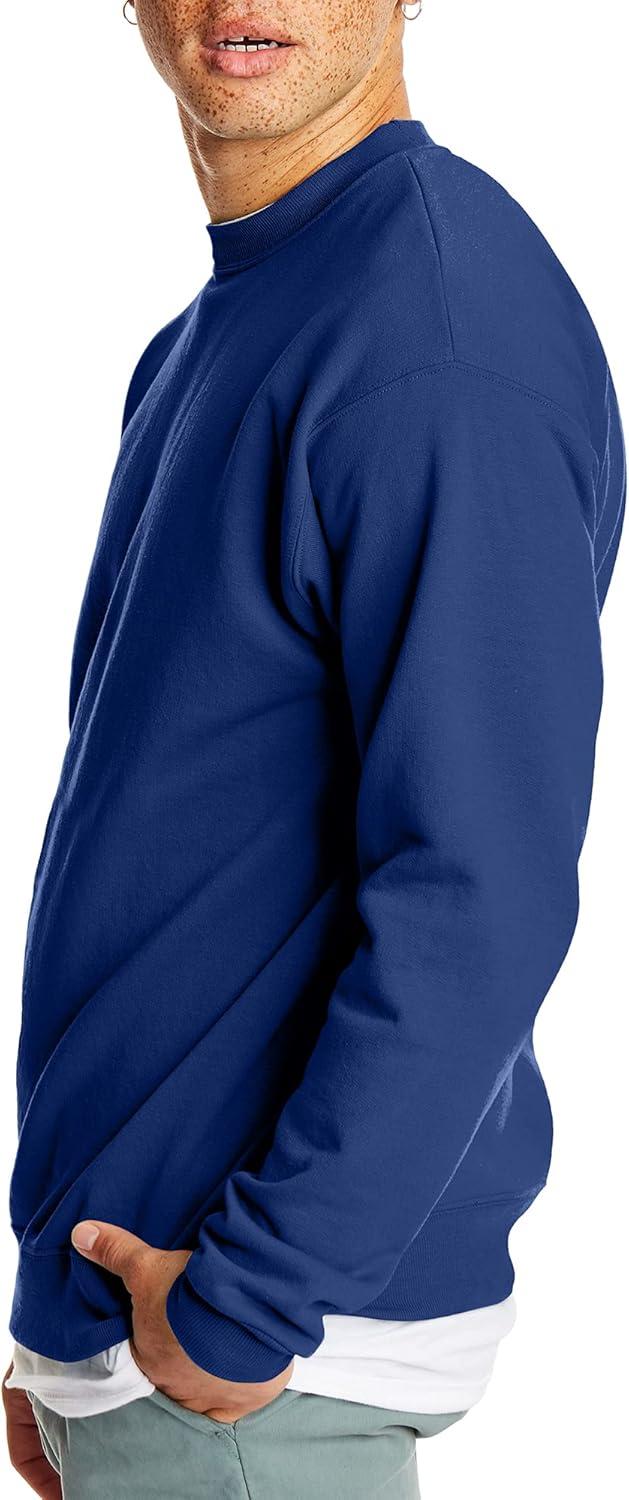 imageHanes Mens Sweatshirt EcoSmart Fleece Crewneck Sweatshirt Big amp Tall Available 1 or 2PackDeep Royal