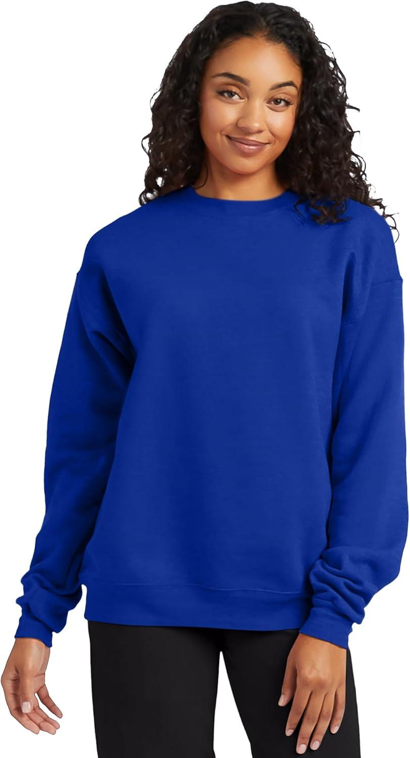 imageHanes Mens Sweatshirt EcoSmart Fleece Crewneck Sweatshirt Big amp Tall Available 1 or 2PackDeep Royal