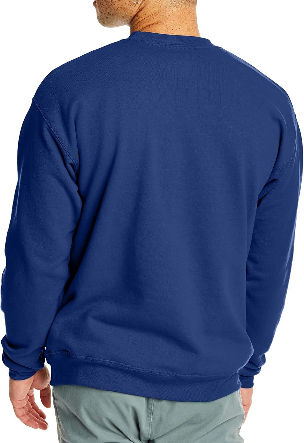 imageHanes Mens Sweatshirt EcoSmart Fleece Crewneck Sweatshirt Big amp Tall Available 1 or 2PackDeep Royal