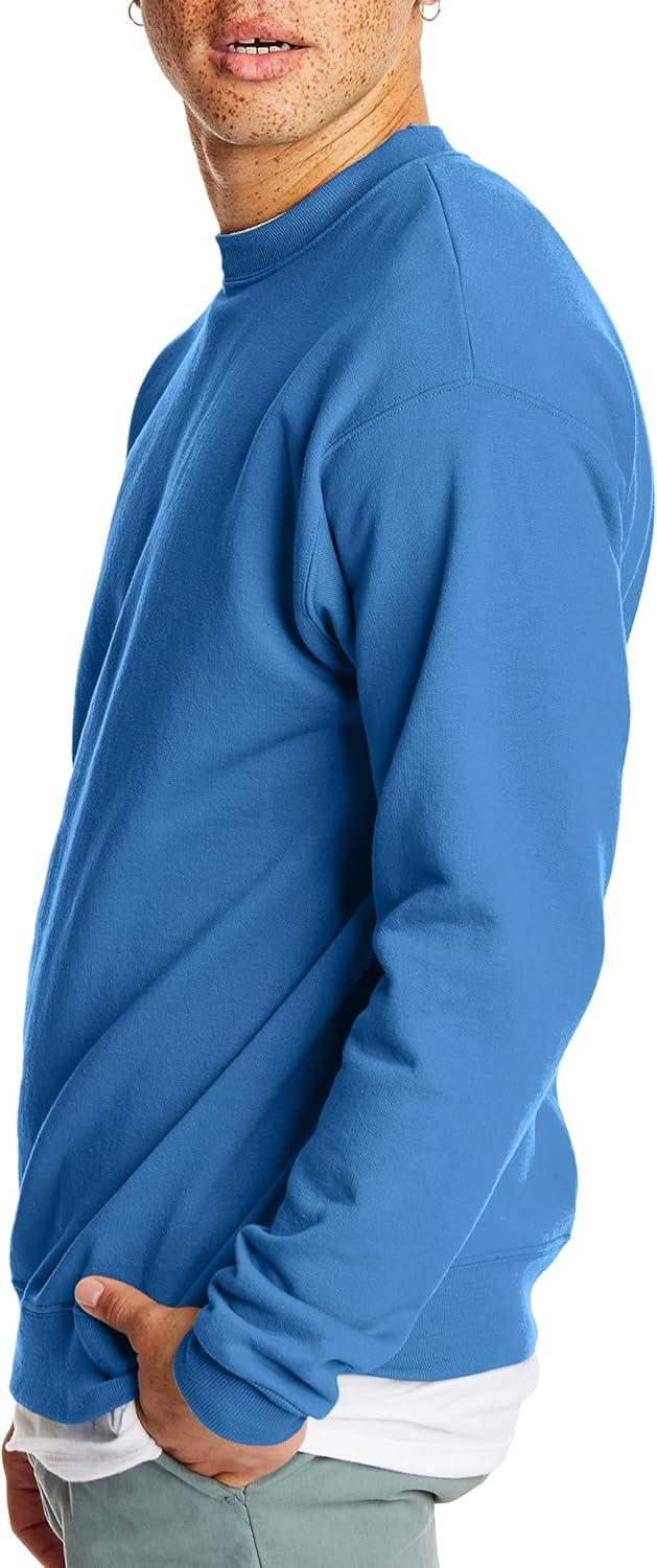 imageHanes Mens Sweatshirt EcoSmart Fleece Crewneck Sweatshirt Big amp Tall Available 1 or 2PackDenim Blue