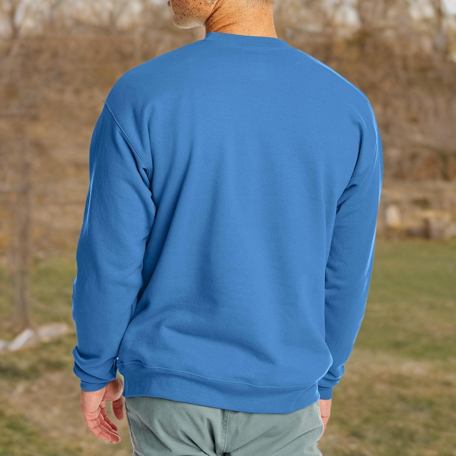 imageHanes Mens Sweatshirt EcoSmart Fleece Crewneck Sweatshirt Big amp Tall Available 1 or 2PackDenim Blue
