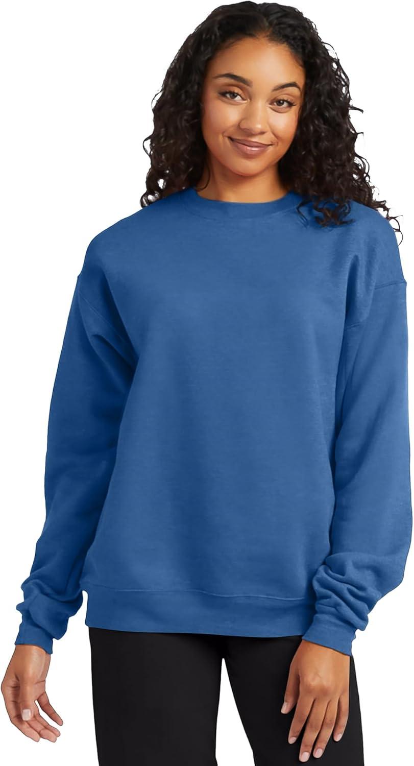 imageHanes Mens Sweatshirt EcoSmart Fleece Crewneck Sweatshirt Big amp Tall Available 1 or 2PackDenim Blue