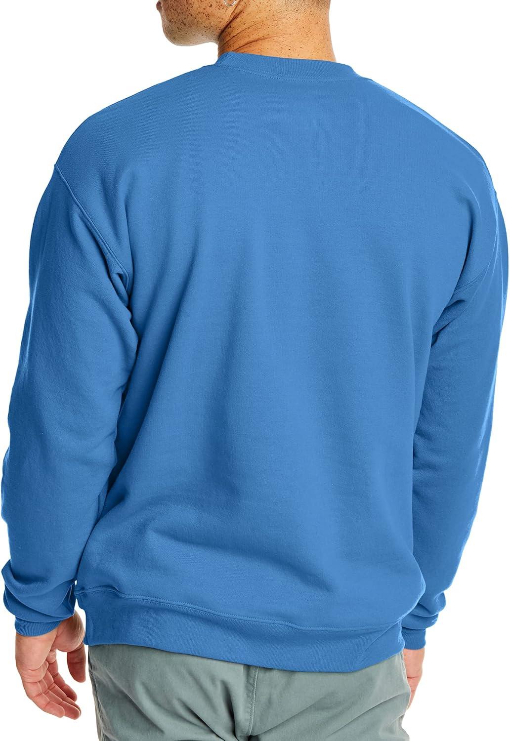 imageHanes Mens Sweatshirt EcoSmart Fleece Crewneck Sweatshirt Big amp Tall Available 1 or 2PackDenim Blue
