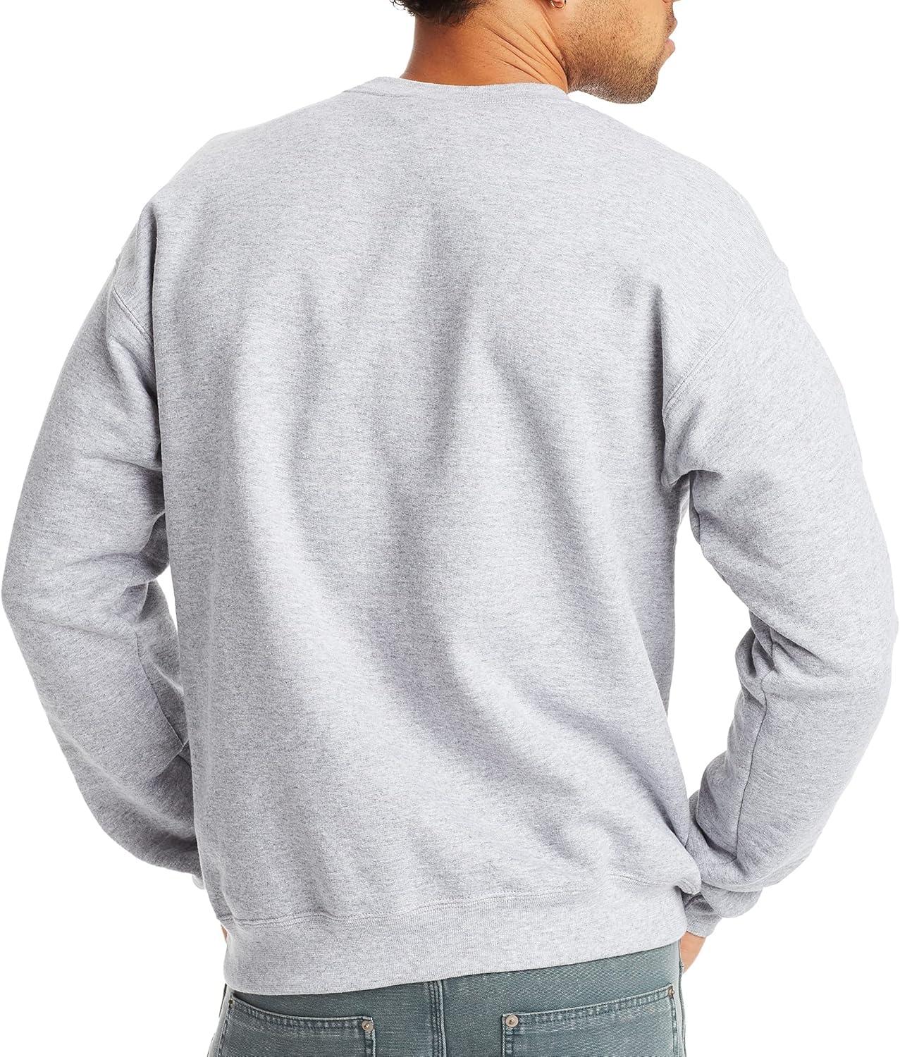 imageHanes Mens Sweatshirt EcoSmart Fleece Crewneck Sweatshirt Big amp Tall Available 1 or 2PackLight Steel