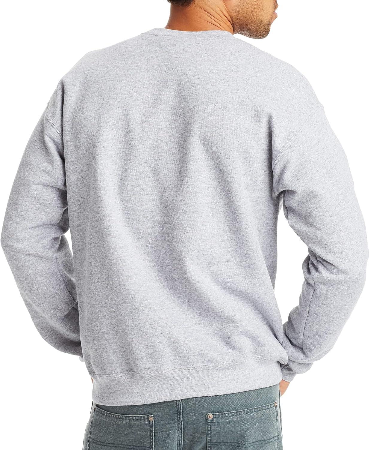 imageHanes Mens Sweatshirt EcoSmart Fleece Crewneck Sweatshirt Big amp Tall Available 1 or 2PackLight Steel