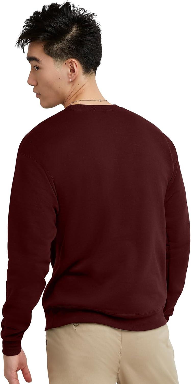 imageHanes Mens Sweatshirt EcoSmart Fleece Crewneck Sweatshirt Big amp Tall Available 1 or 2PackMulled Berry