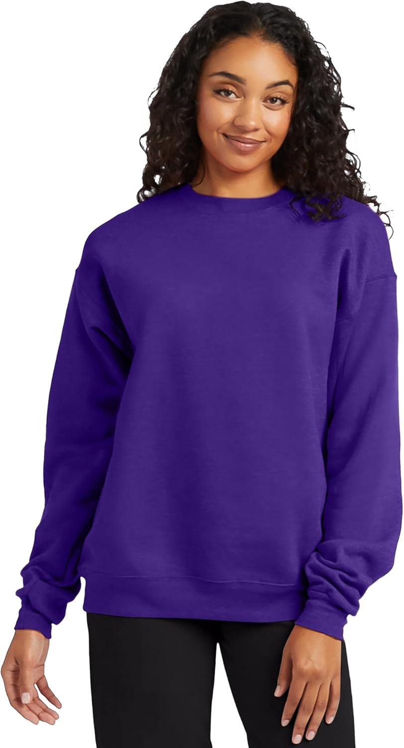 imageHanes Mens Sweatshirt EcoSmart Fleece Crewneck Sweatshirt Big amp Tall Available 1 or 2PackPurple