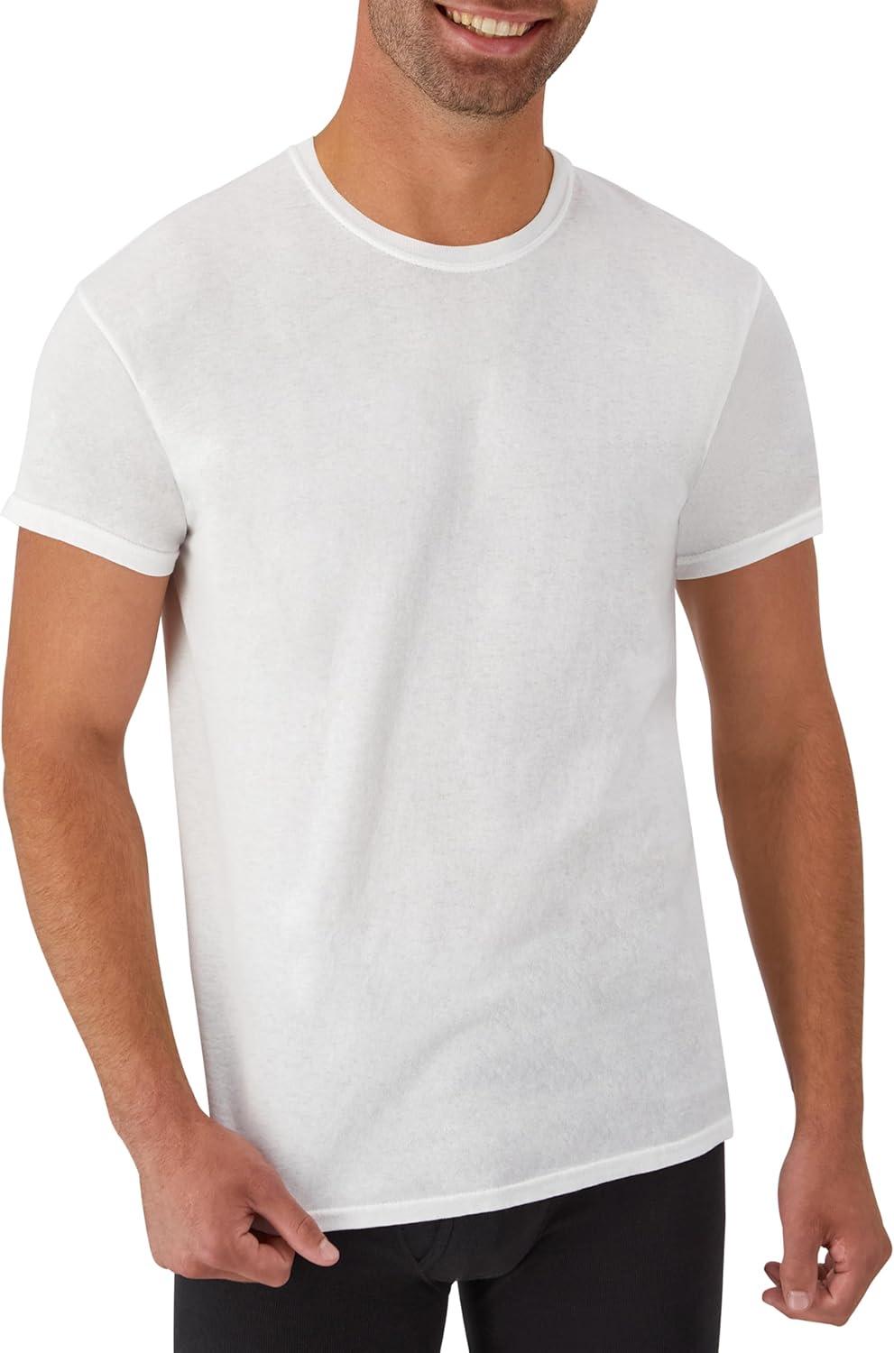 imageHanes Mens Undershirt Packs StayTucked Soft Cotton Undershirts Best Undershirts for Men WhiteBlackAsstd MultipacksWhite 12 Pack