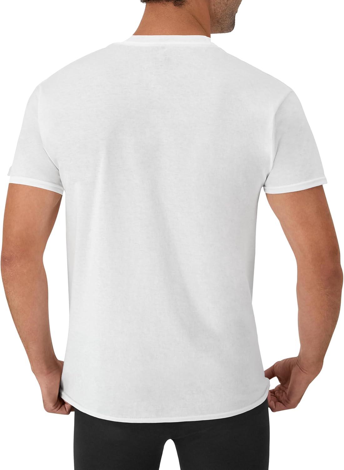 imageHanes Mens Undershirts TShirt Pack VNeck Cotton Tees for Men MoistureWicking Odor Control White MultiPackWhite  12 Pack