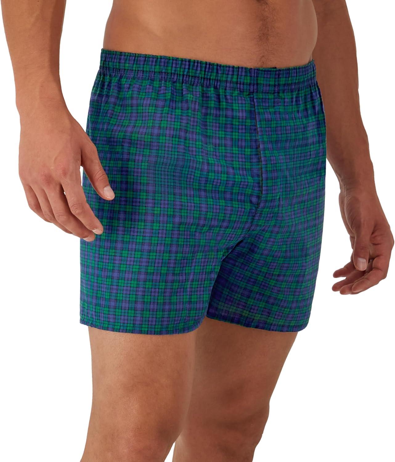 imageHanes Mens Underwear Boxers Pack Cool amp Breathable Cotton Underwear MoistureWicking Boxers for MenAssorted Plaid