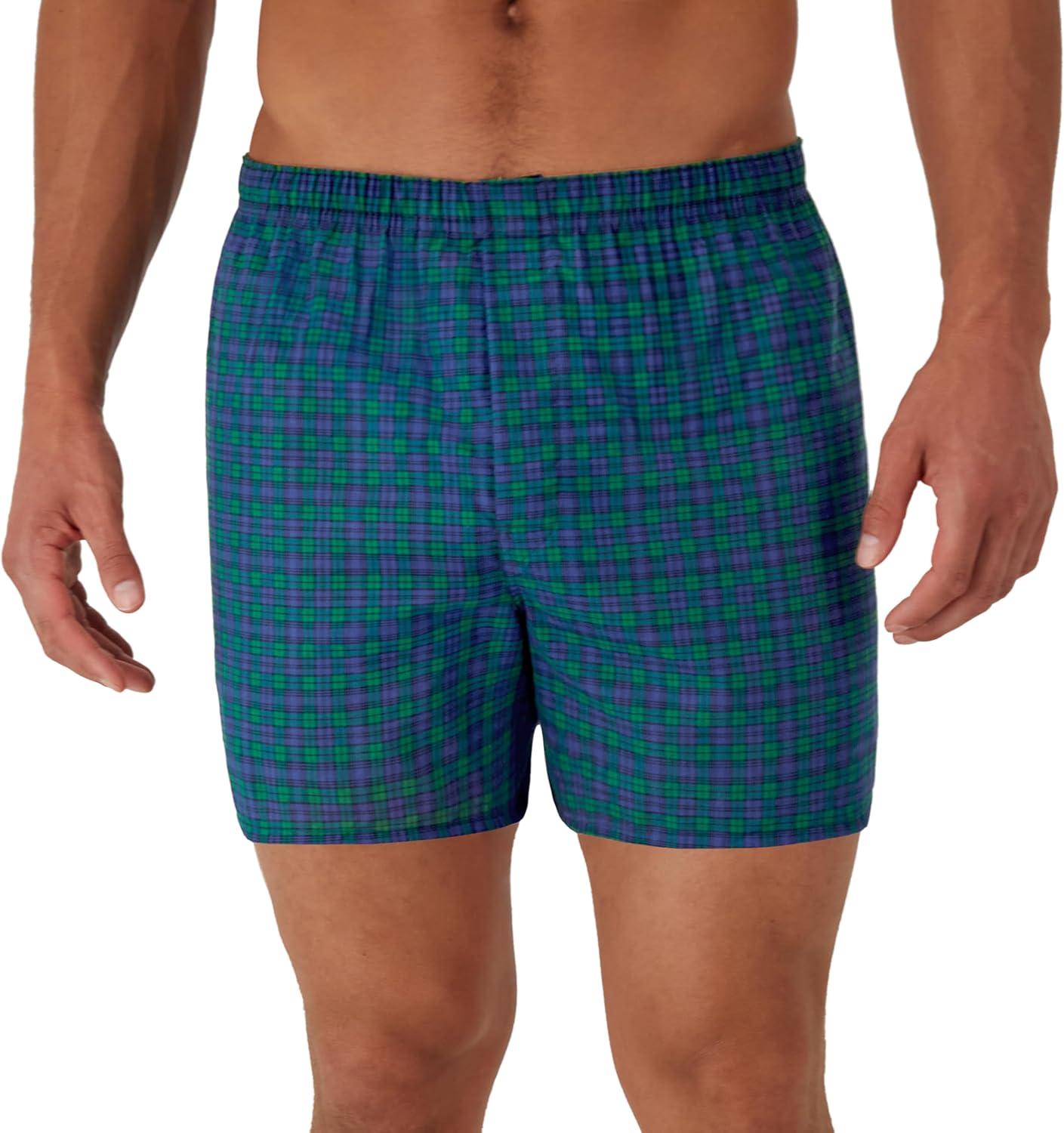 imageHanes Mens Underwear Boxers Pack Cool amp Breathable Cotton Underwear MoistureWicking Boxers for MenAssorted Plaid