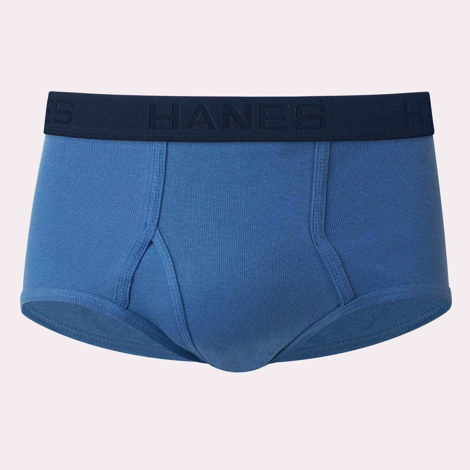 imageHanes Mens Underwear Brief Pack Cotton MidRise Briefs Moisture Wicking 6 9 amp 12 PacksAssorted Blue  8 Pack