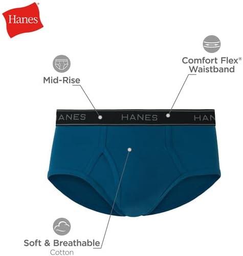 imageHanes Mens Underwear Brief Pack Cotton MidRise Briefs Moisture Wicking 6 9 amp 12 PacksBlackBlueGreenRed  12 Pack