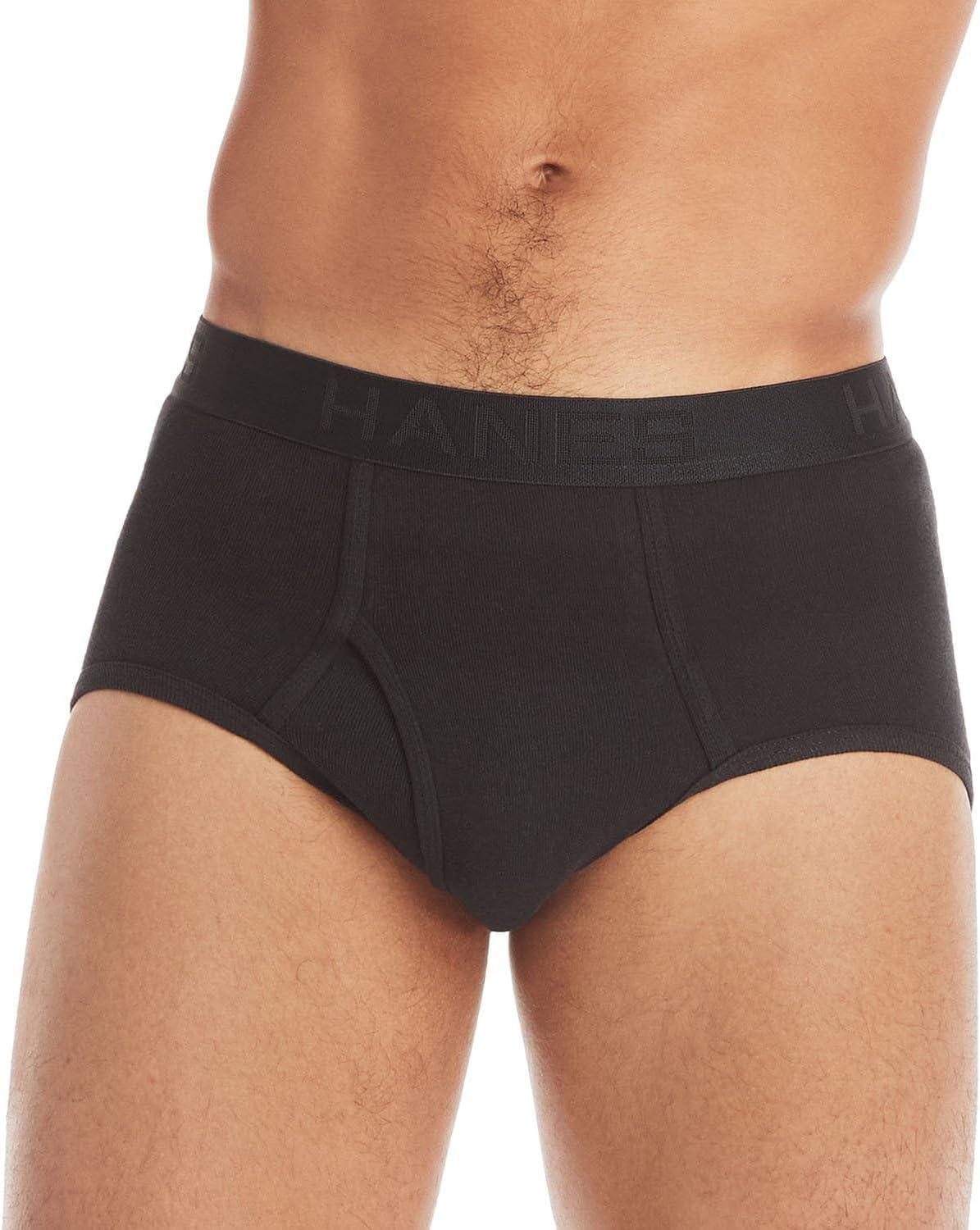 imageHanes Mens Underwear Brief Pack Cotton MidRise Briefs Moisture Wicking 6 9 amp 12 PacksBlackGrey  8 Pack