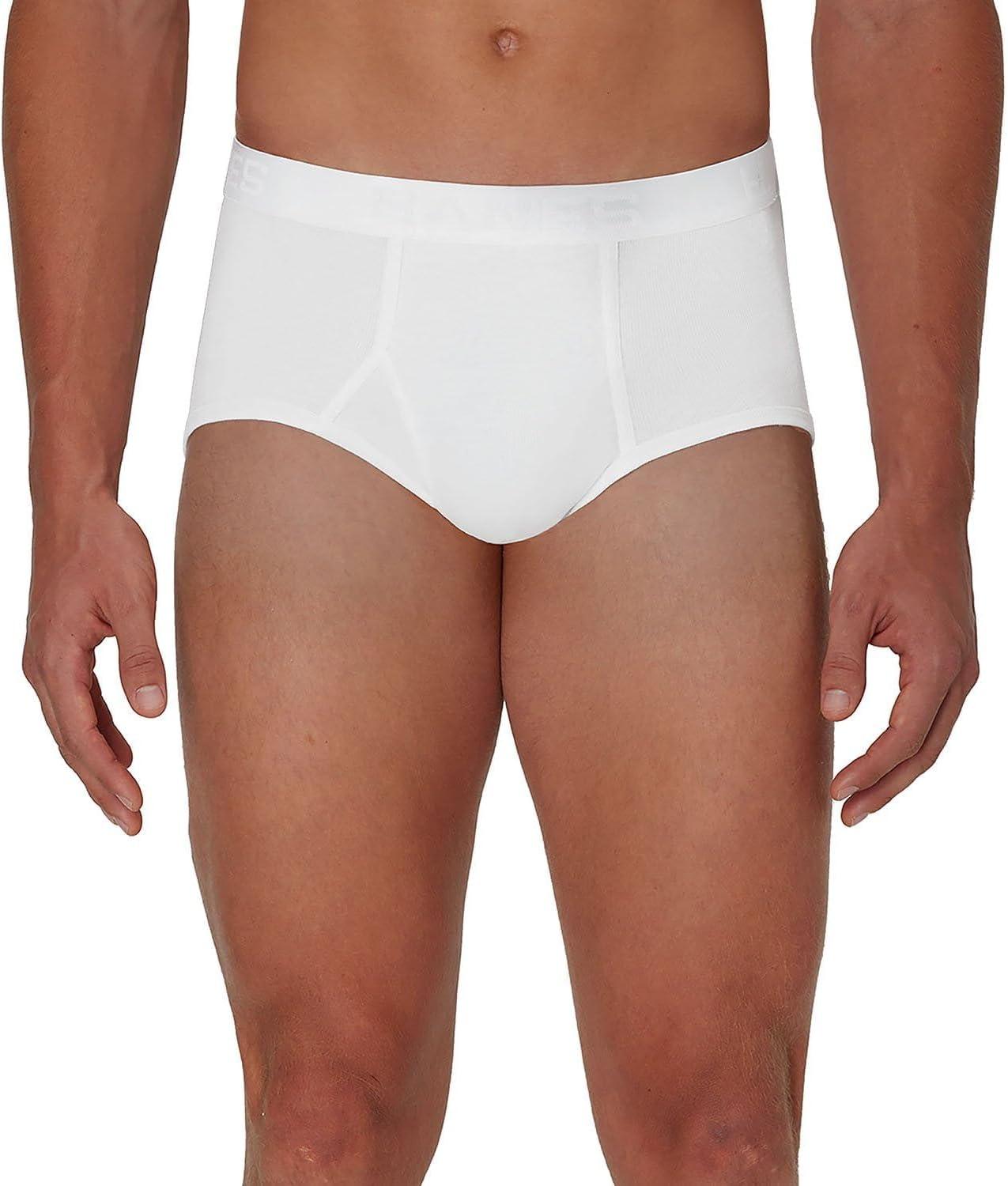 imageHanes Mens Underwear Brief Pack Cotton MidRise Briefs Moisture Wicking 6 9 amp 12 PacksWhite  8 Pack