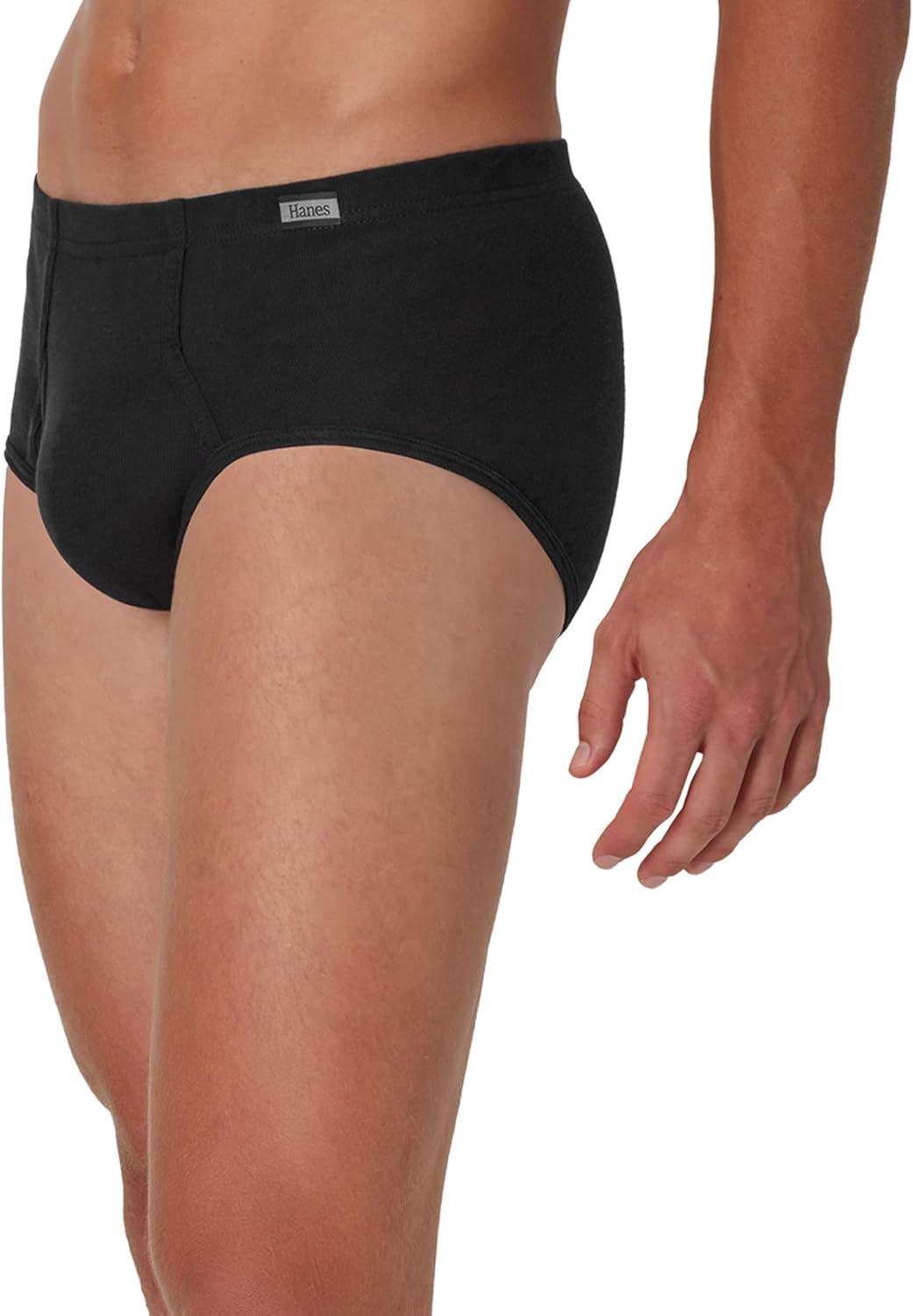 imageHanes Mens Underwear Briefs Cotton Mid Rise Briefs Covered Waistband Moisture Wicking MultiPackAssorted Solids 6pack