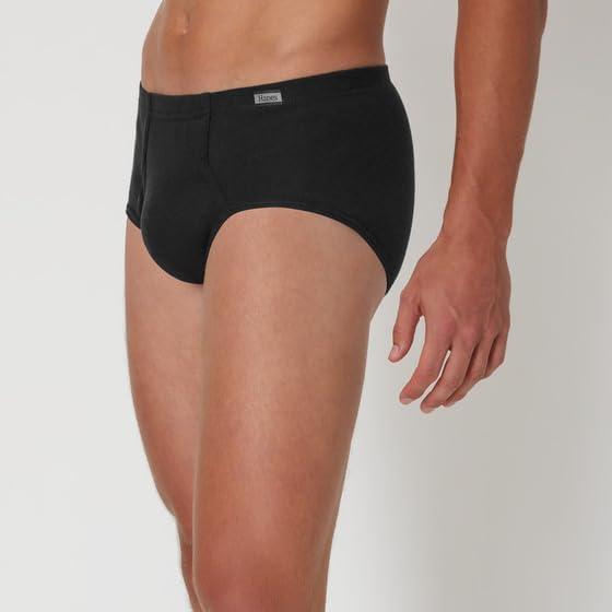 imageHanes Mens Underwear Briefs Cotton Mid Rise Briefs Covered Waistband Moisture Wicking MultiPackBlack