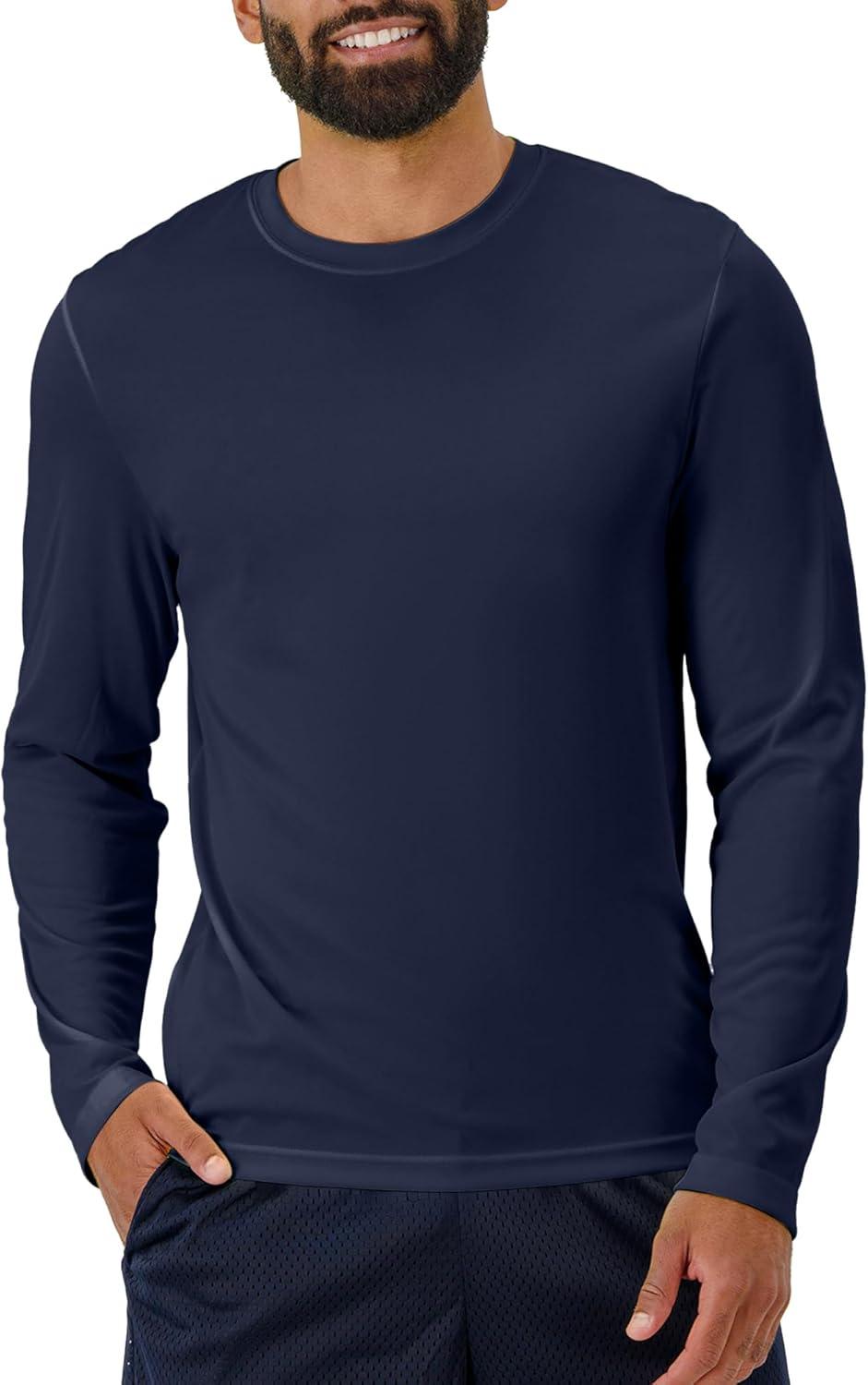 imageHanes Sport Mens LongSleeve TShirt Pack Cool DRI MoistureWicking Performance TShirts Performance Tee 2PackBlackWhiteNavyGrey  4 Pack