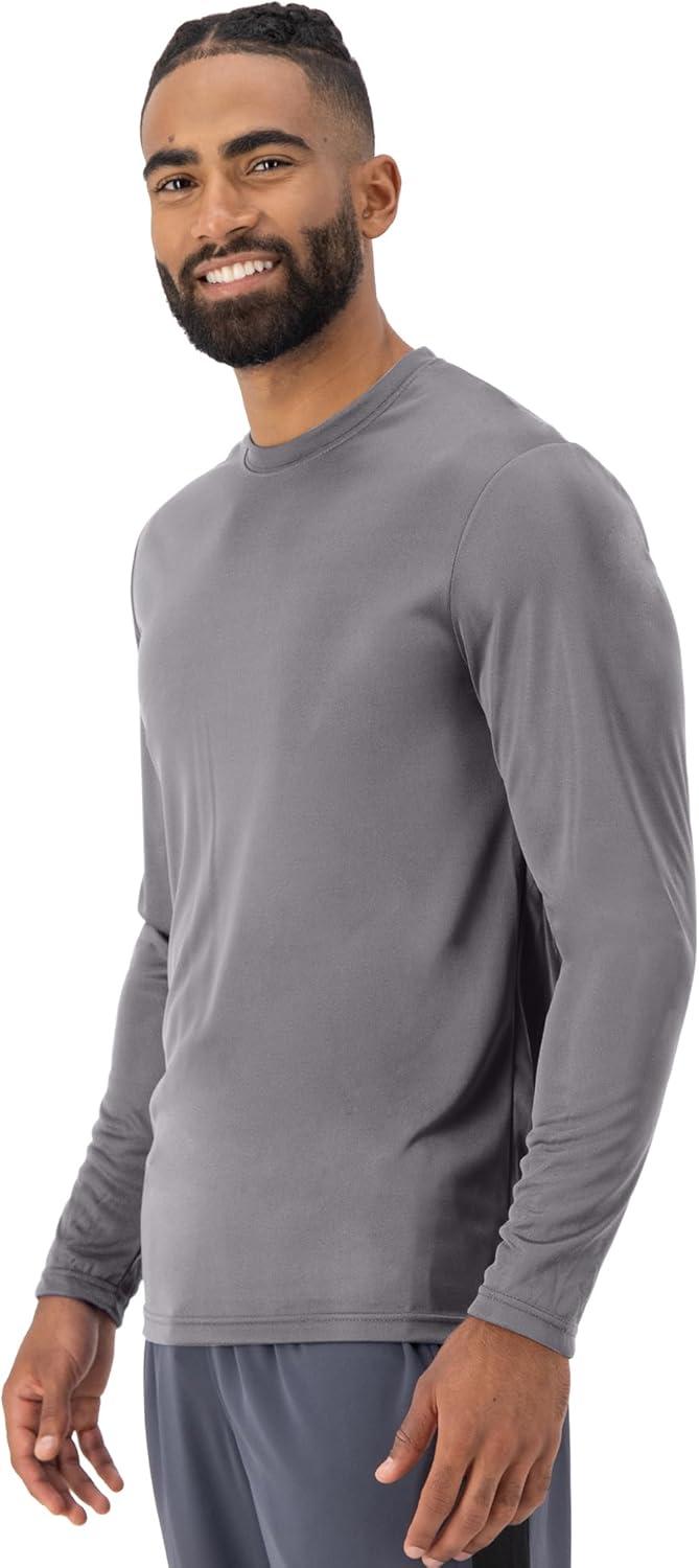 imageHanes Sport Mens LongSleeve TShirt Pack Cool DRI MoistureWicking Performance TShirts Performance Tee 2PackGraphite