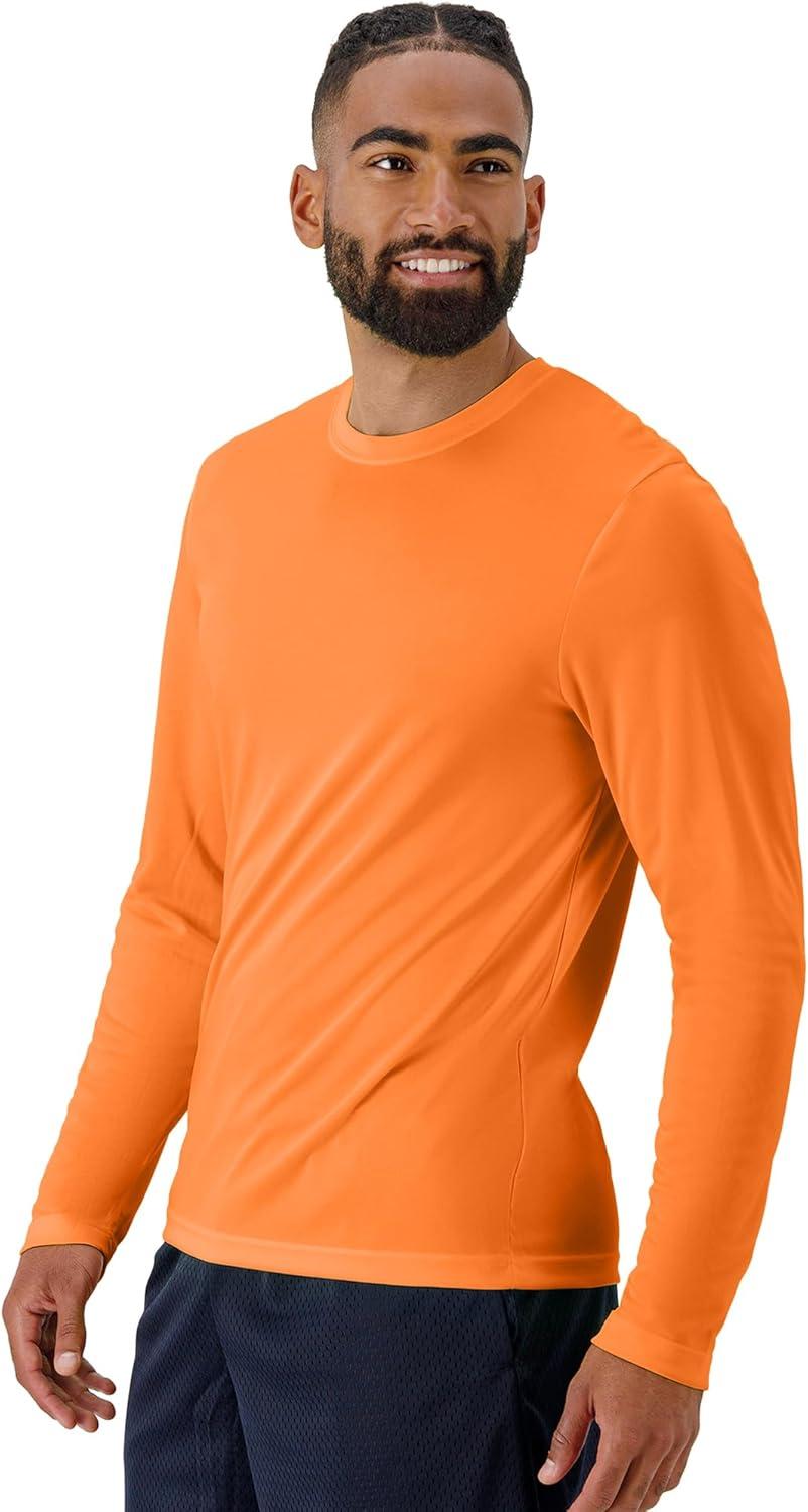 imageHanes Sport Mens LongSleeve TShirt Pack Cool DRI MoistureWicking Performance TShirts Performance Tee 2PackSafety Orange
