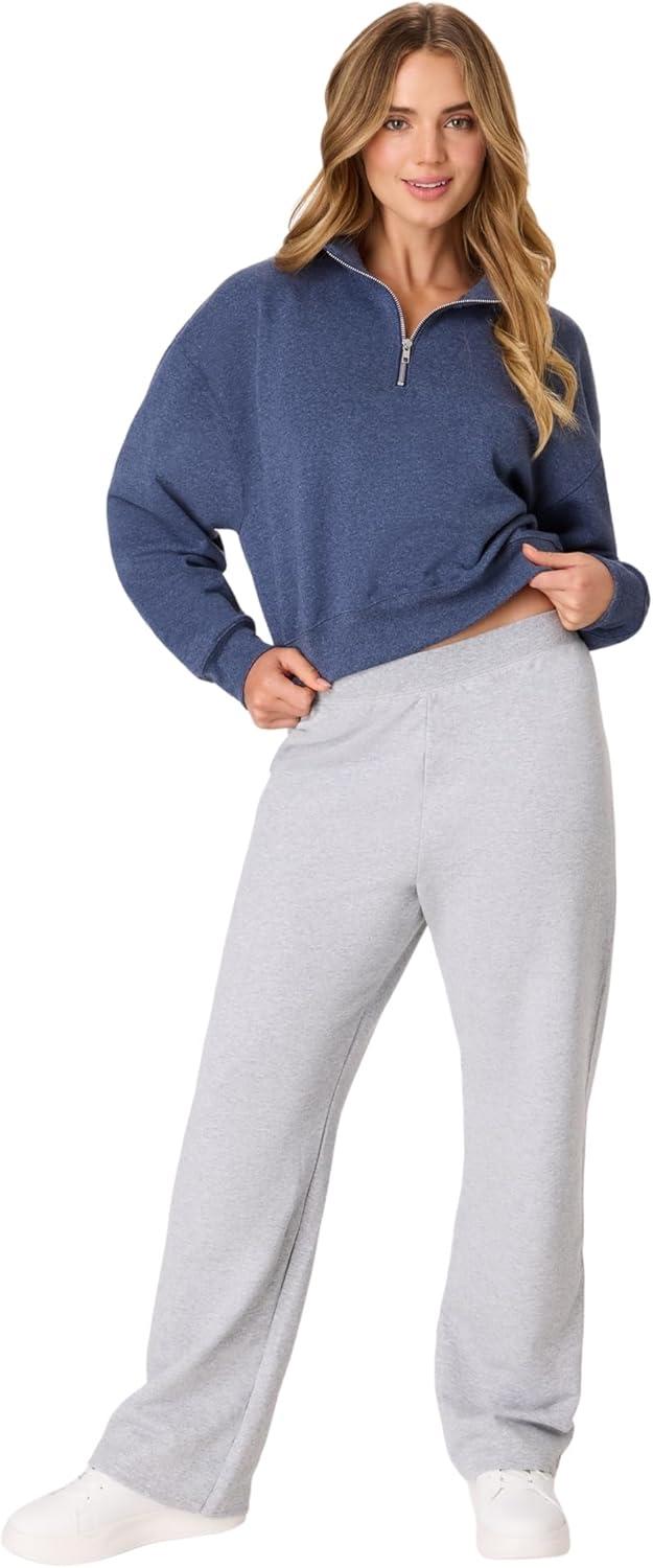 imageHanes Womens Sweatpants EcoSmart Fleece Pocketless OpenBottom Sweatpant Regular amp PetiteLight Steel