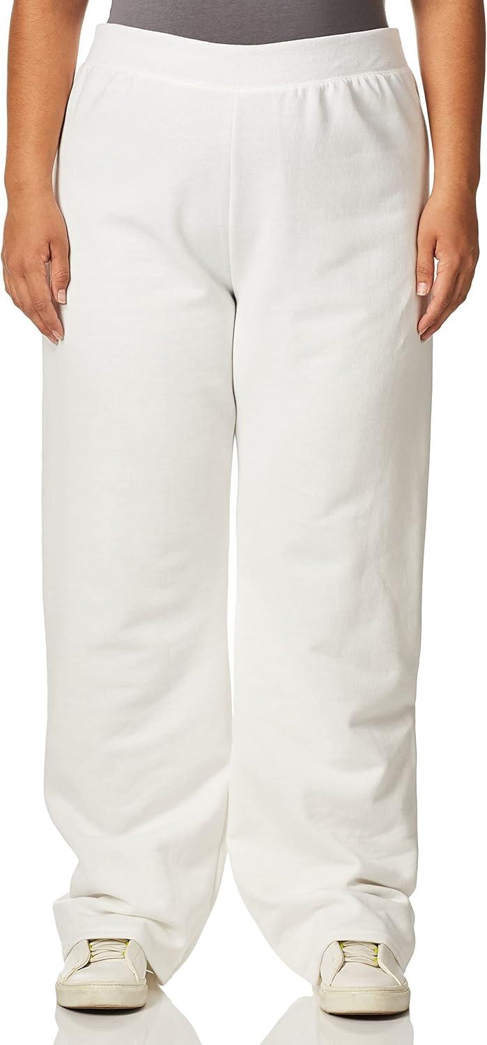 imageHanes Womens Sweatpants EcoSmart Fleece Pocketless OpenBottom Sweatpant Regular amp PetiteWhite