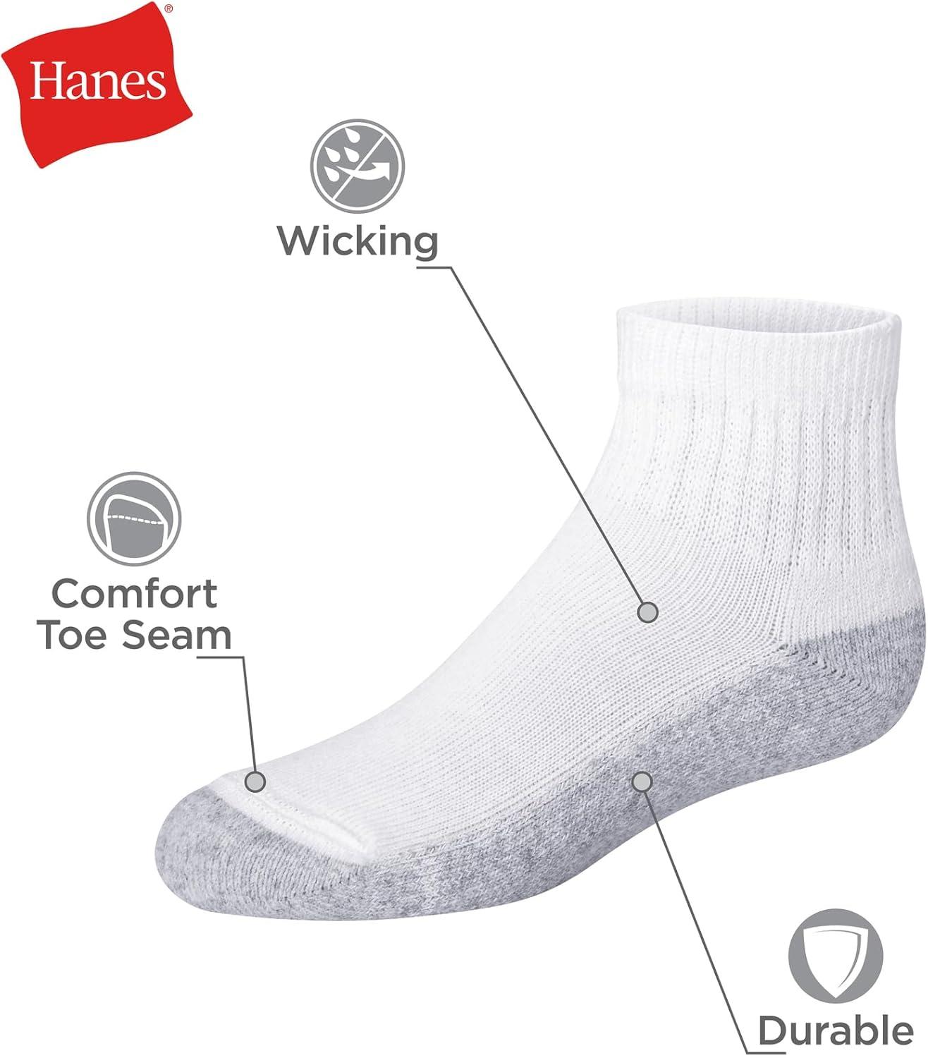 imageHanes boys Ankle Socks 14 Pairs Stretchcotton Socks for Boys Moisturewicking CushionedWhite