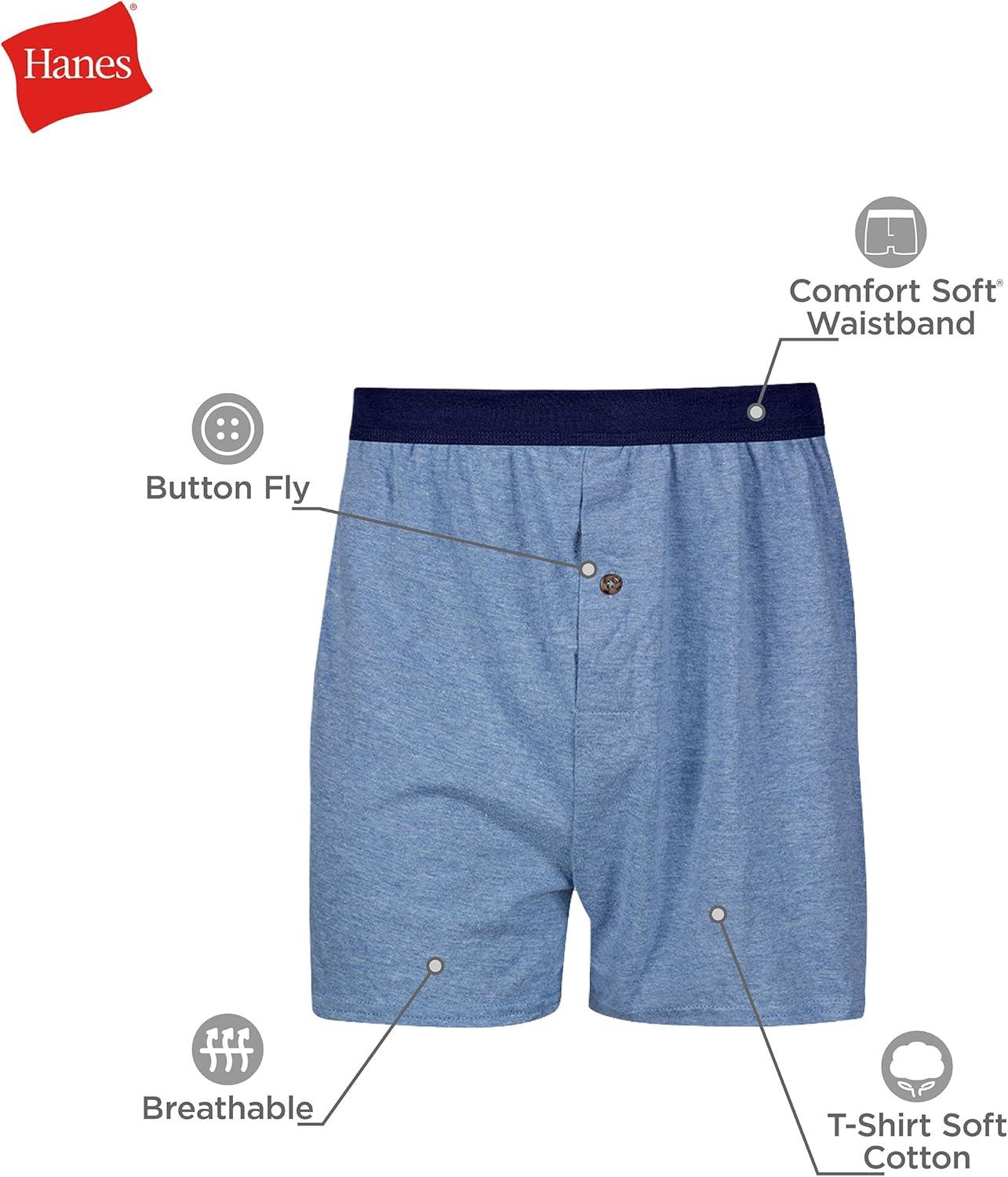 imageHanes mens Underwear Boxers Pack Cool and Breathable Cotton Underwear Exposed and Comfortflex Waistbands MultipackComfortflex Waistband  6 Pack