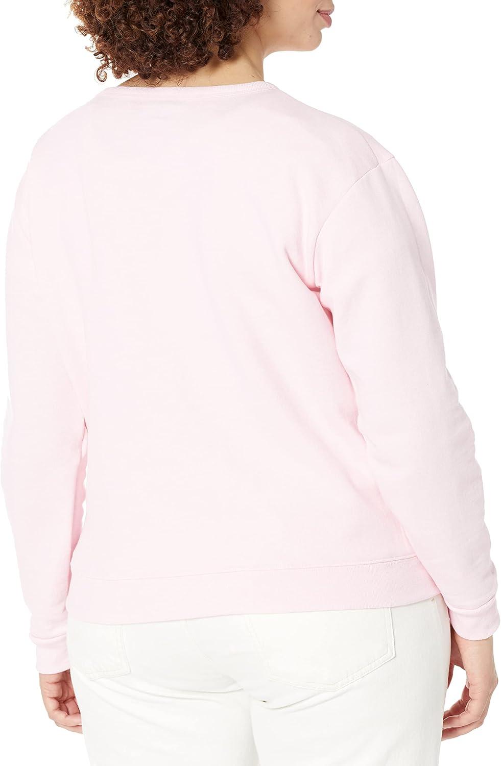 imageHanes womens Crewneck Sweatshirt Ecosmart Fleece Pullover With Vnotch Sweatshirt for WomenPale Pink