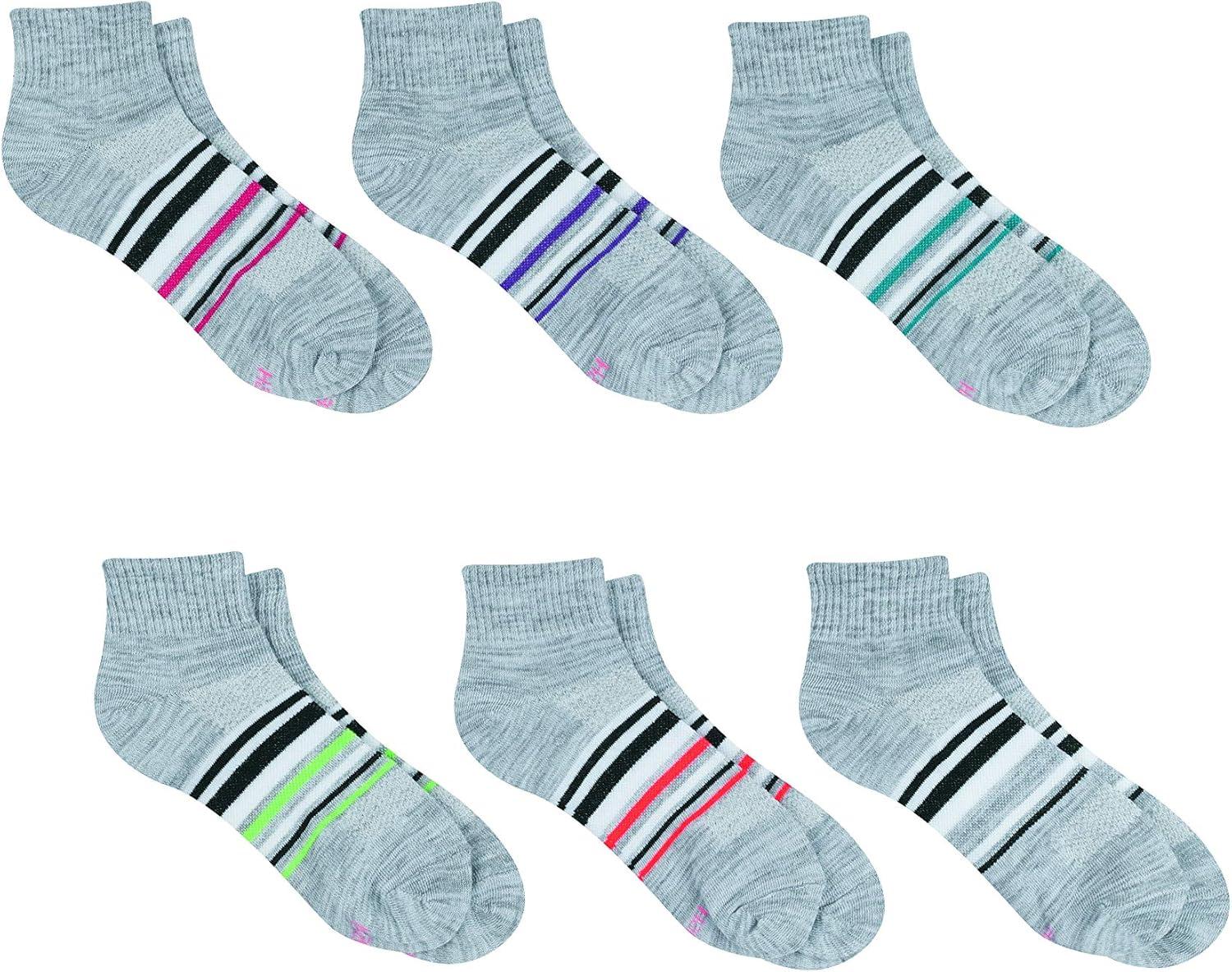 imageHanes womens Hanes Womens 6pair Lightweight Breathable Ventilation Ankle SocksGrey  6 Pack