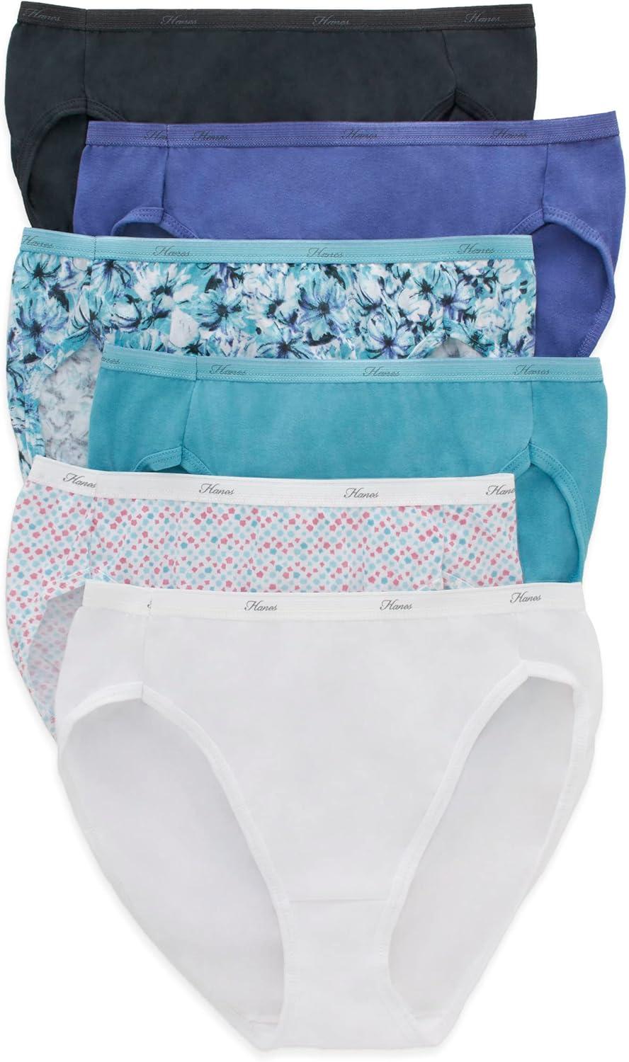 imageHanes womens HiCut Panties Pack Lightweight Cotton HiCuts 6Pack Retired Colors May VarySolidPrint Mix
