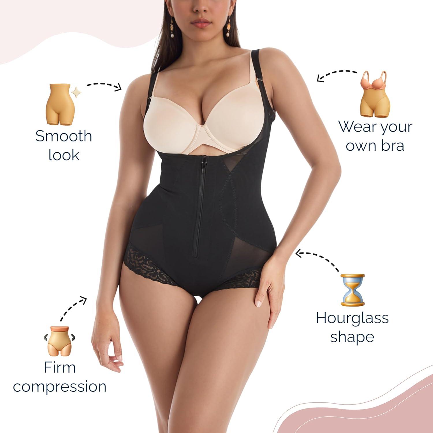 imageVoluptuosa womens Shapewear Bodysuit With Tummy Control Wear Your Own Bra Shapewear for Women Faja Body ShaperEvening Blush  Brief