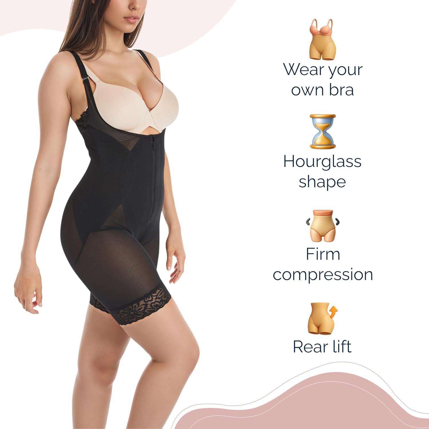 imageVoluptuosa womens Shapewear Bodysuit With Tummy Control Wear Your Own Bra Shapewear for Women Faja Body ShaperEvening Blush  Midthigh