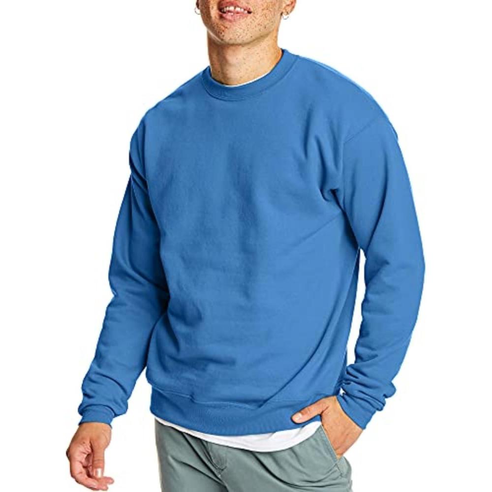 imageHanes Mens Sweatshirt EcoSmart Fleece Crewneck Sweatshirt Big amp Tall Available 1 or 2PackDenim Blue