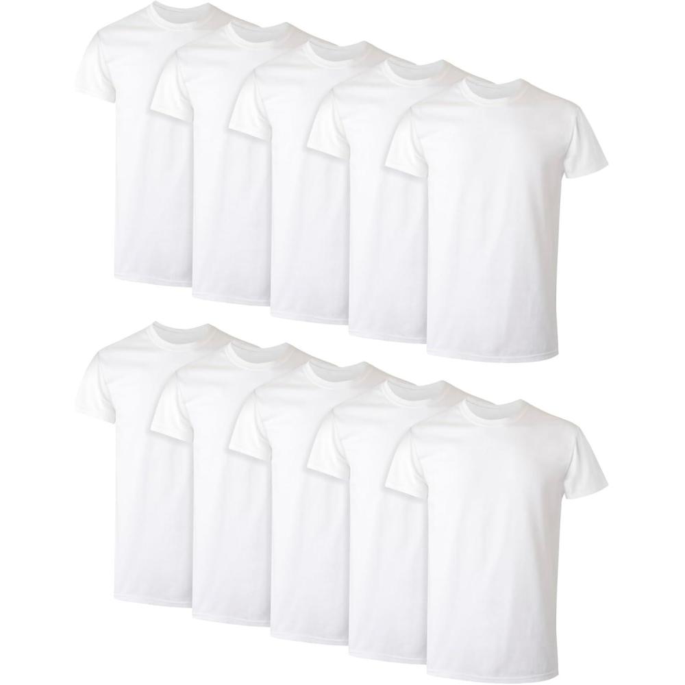 imageHanes Mens Undershirt Packs StayTucked Soft Cotton Undershirts Best Undershirts for Men WhiteBlackAsstd MultipacksWhite 12 Pack