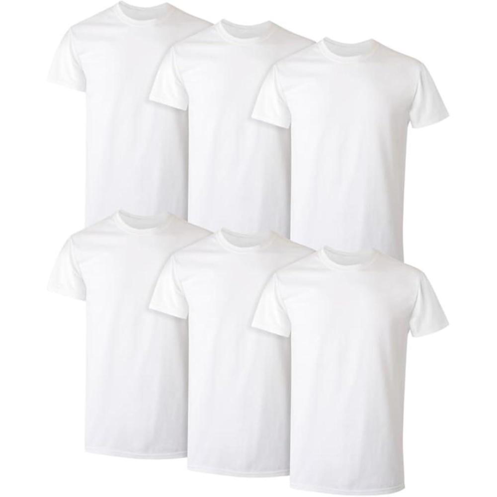 imageHanes Mens Undershirt Packs StayTucked Soft Cotton Undershirts Best Undershirts for Men WhiteBlackAsstd MultipacksWhite 6 Pack