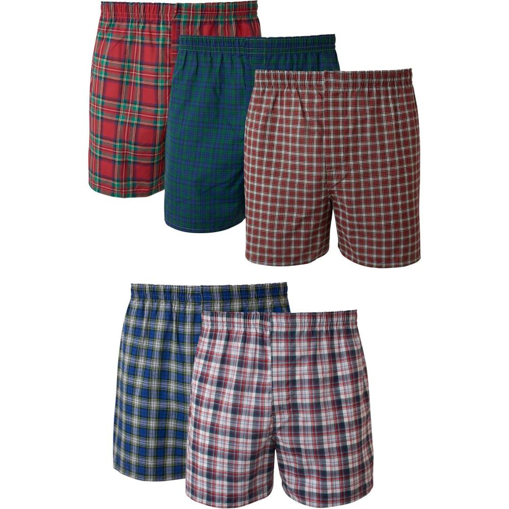 imageHanes Mens Underwear Boxers Pack Cool amp Breathable Cotton Underwear MoistureWicking Boxers for MenAssorted Plaid