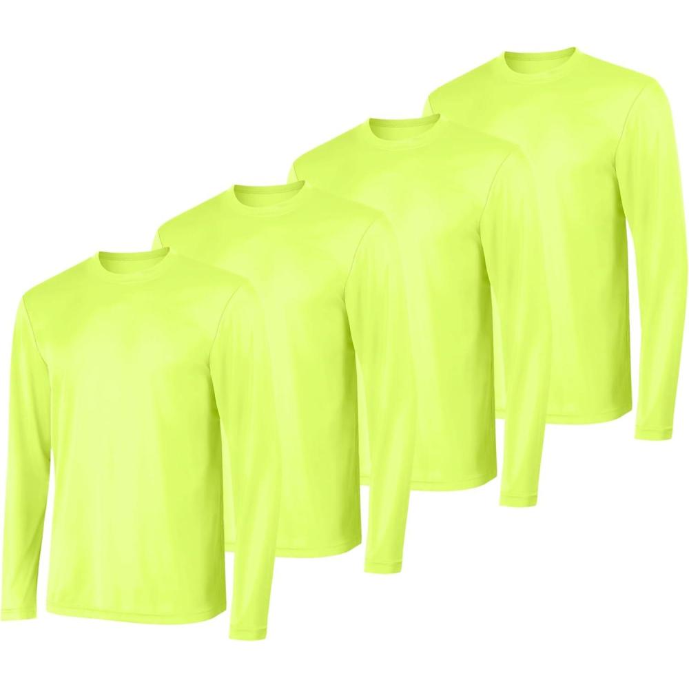 imageHanes Sport Mens LongSleeve TShirt Pack Cool DRI MoistureWicking Performance TShirts Performance Tee 2PackSafety Green  4 Pack