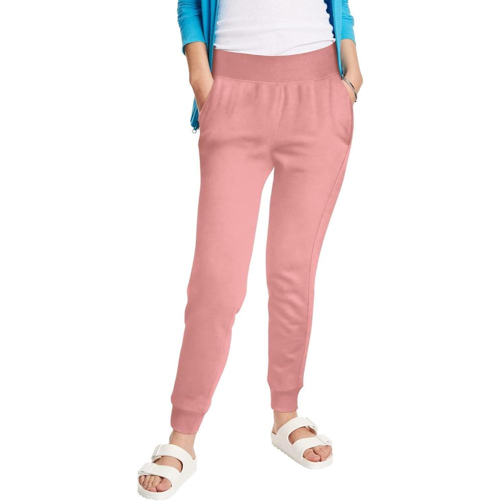 imageHanes Womens EcoSmart Joggers Midweight CottonBlend Fleece Sweatpants for WomenMauve