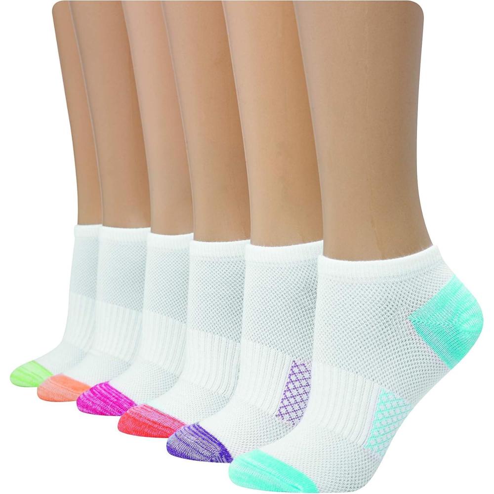 imageHanes Womens Socks Lightweight Breathable Socks No Show and Super No Show 6PackWhite Assorted