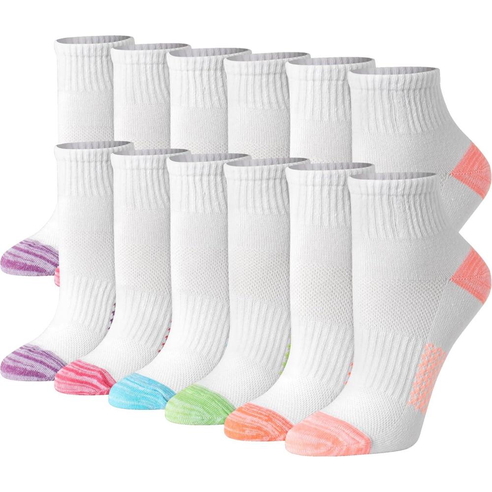 imageHanes womens Hanes Womens 6pair Lightweight Breathable Ventilation Ankle SocksWhite  12 Pack